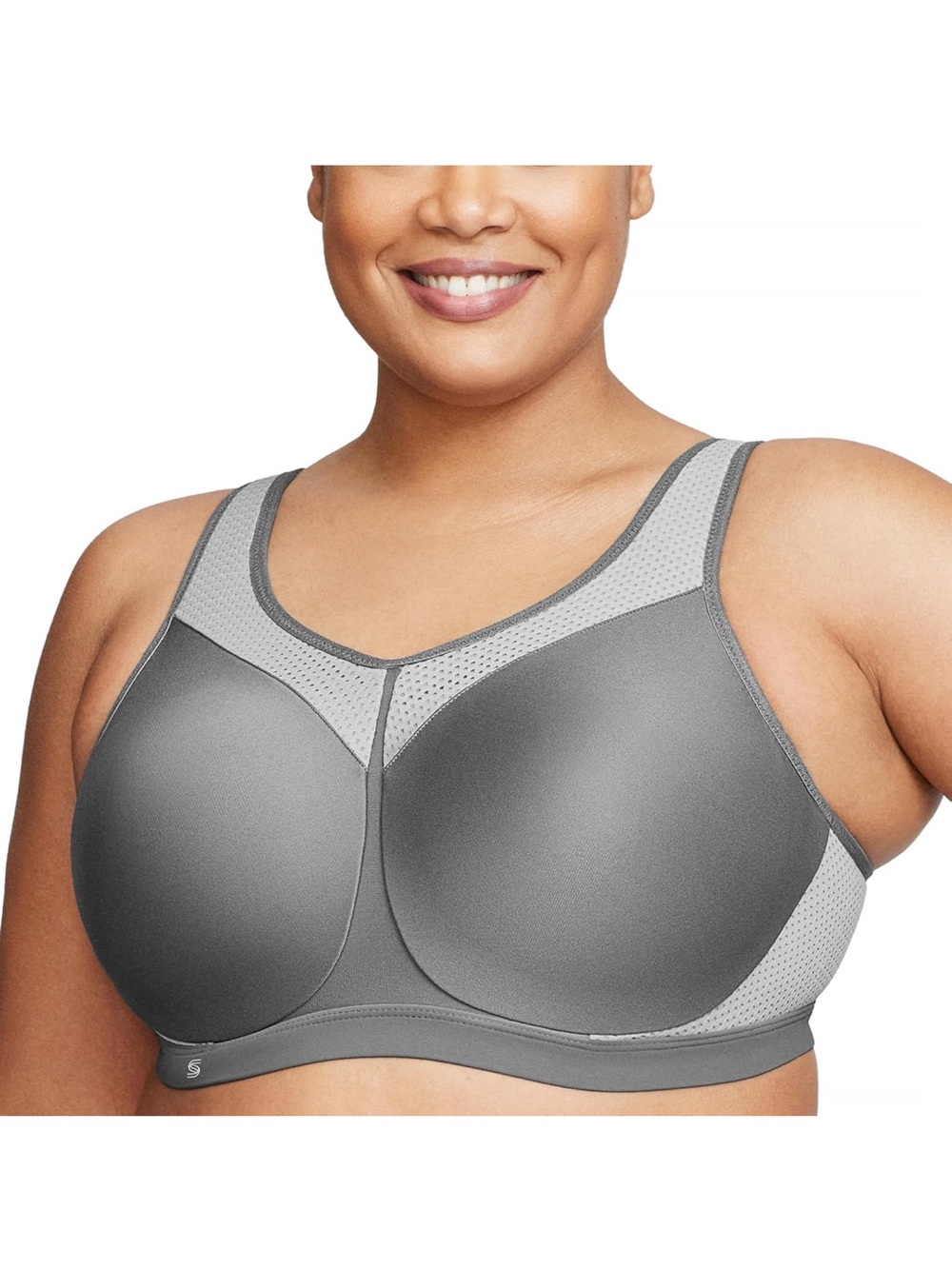 Glamorise Gray Supportive Full-Coverage Sports Bra